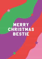 Colourful, modern Christmas card for your bestie. created by Seabird Studio