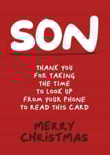 Funny Christmas Card for Phone Addicted Son created by Waffle & Faff