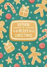 Cute Christmas Card For Nephew – Gingerbread Biscuits, Sweets and Snow created by Chloe  Tyler