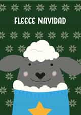 Cute Christmas card for a friend - Sheep - Lamb - Fleece Navidad created by The Northern Bird