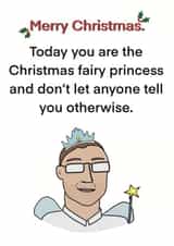 Funny Christmas Card - For Him - Fairy Princess created by Childish Ramblings