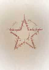 Elegant calligraphic star - biblic quote - Merry Christmas created by Esther Gordo