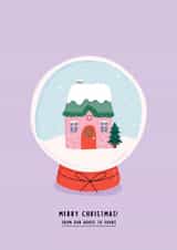 Cute Christmas Card - Our House to Yours - SnowGlobe created by Inky in the Wild