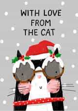 Cute - Festive - Cat - With Love From The Cat Christmas Card created by Nicola Watson