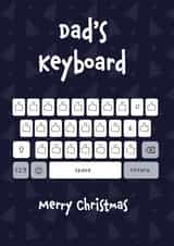 Merry Christmas funny emoji thumbs up card for dad text father keyboard cheeky created by Daisy Jo Design