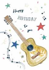 Traditional Birthday Card - For Him - Guitar created by Katie Phythian Design