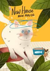 Funny Illustrated New Home Card For Cat Owners created by With Love Laxmi