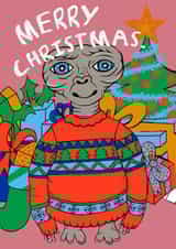 ET Christmas card, et fans, extra terrestrial created by Milk & Roses