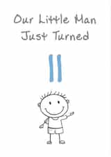 Cute Birthday Card - Son - Little Man - 11th created by @MisterDave