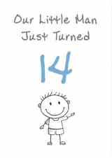Cute Birthday Card - Son - Little Man - 14th created by @MisterDave