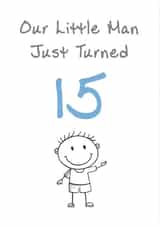 Cute Birthday Card - Son - Little Man - 15th created by @MisterDave