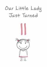 Cute Birthday Card - Little Lady - 11th created by @MisterDave