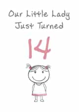 Cute Birthday Card - Little Lady - 14th created by @MisterDave