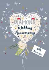 Pretty Anniversary Card - Diamond - 60th created by Katie Phythian Design