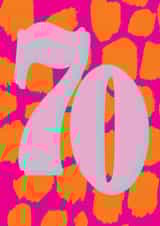 Groovy 70th Birthday Card - 60's Pattern created by Paperlink and Meraki Greeting Cards
