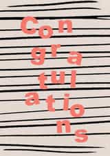 Congratulations Card - Stripy - Perfect to say well done for any achievement! created by Paperlink and Meraki Greeting Cards