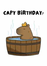 Capybara Happy Birthday Card - Punny Birthday Card created by WittyGoodsShop
