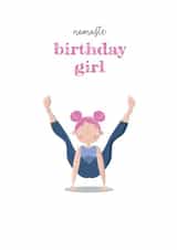 Cute yoga birthday card - for your the yoga lover in your life - namaste created by Pink Pig