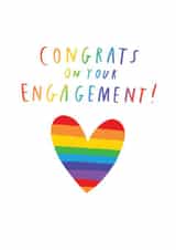 Heartfelt Engagement Card - Rainbow Heart - LGBTQ+ created by Paperlink and Meraki Greeting Cards