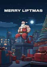 Funny Christmas Card For The Gym-Lover In Your Life - Merry Liftmas created by Liss Doodles