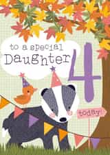 Cute Badger Woodland design - 4 Today - for Daughters created by Juniper and Rose Studio