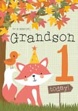 Cute Fox Woodland design - 4 Today - for Grandson created by Juniper and Rose Studio