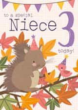 Cute Squirrel Woodland design - 3 Today - for Niece created by Juniper and Rose Studio