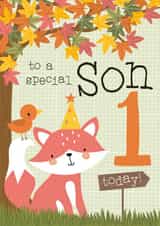 Cute Fox Woodland design - 1 Today - for Son created by Juniper and Rose Studio