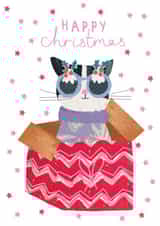 Cute Cat Christmas Card for any animal lover created by Stop the Clock Design