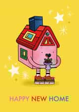 Happy New Home - Cute illustrated card created by Emelia Brooks
