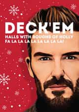 Funny Football David Beckham Christmas Card - Deck the Halls created by Mrs Best Paper Co.