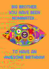 A Bright & Fun Big Brother TV Show Themed Birthday Card created by Little Spoon