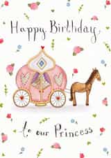 Cute Princess Birthday Card - Horse & Carriage created by Love Lucy Illustration