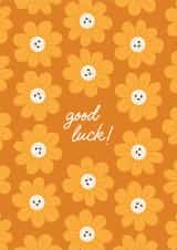 Pretty Good Luck Card- Playful golden flowers created by Hello Elks