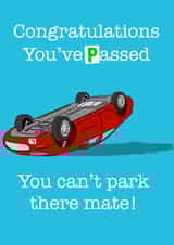 You can’t park there congratulations card created by C.W ILLUSTRATIONS 
