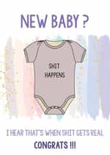 Funny, cheeky New baby arrival card - Cute and humorous card for new mum and dad created by ChrystalWhiteDesigns