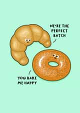 Cute Punny Bae-kery themed card - perfect for Anniversary created by Back to the drawing board illustration 