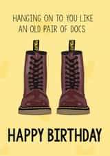 Cute funny Dr Martens Birthday Card - For Bestie , For mum, For Dad, For Partner created by ChrystalWhiteDesigns