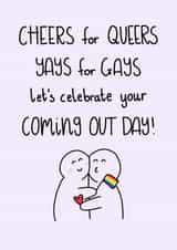 Cute Congratulations Card - Coming Out - Cheers for Queers created by Milliewest