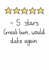 Cute anniversary card for significant other - great bum - 5 stars created by Milliewest