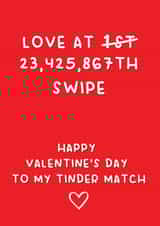 Funny Tinder Match Valentine's Day Card! Love at swipe! created by Jasmin