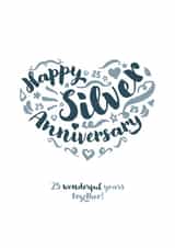 Classic Silver Anniversary card - for your significant other or a special couple created by Fatchair Print