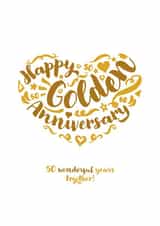 Classic Golden Anniversary card - for your significant other or a special couple created by Fatchair Print