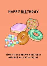 Cheeky Birthday Card - Fat & sassy created by Back to the drawing board illustration