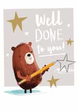 Well Done! - Brown Bear drawing a star - Bryn Bear created by Hello Munki