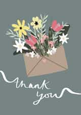 Cute Thank You Card - Floral Thank You Card - Calligraphy Thank You Card created by Lana Boo