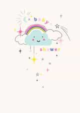 Cute Baby Shower Card - Rainbow - Cloud created by Paperlink and Meraki Greeting Cards