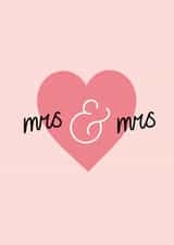 Cute Wedding Card - for Two Brides - Mrs and Mrs Wedding Card created by Dani White