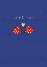 Cute Love You Ladybird Card - Anniversary created by Paperlink and Meraki Greeting Cards