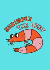 Shrimply The Best Greetings Card, Funny Pun created by The Marmalade Cat